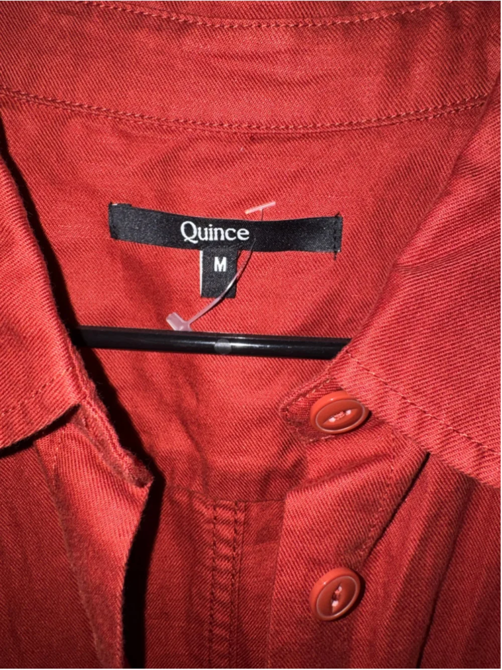 Quince Linen Organic Cotton Utility Jumpsuit Terracotta Size M